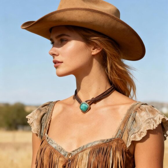 Women's B:feather Layered Boho Necklaces Cowgirl Jewellery Accessories Outfits - Picture 3 of 9